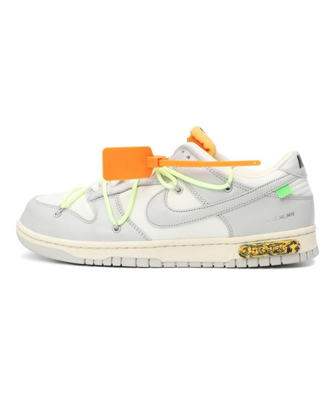 NIKE X OFF-WHITE Серые кожаные кеды, фото 5