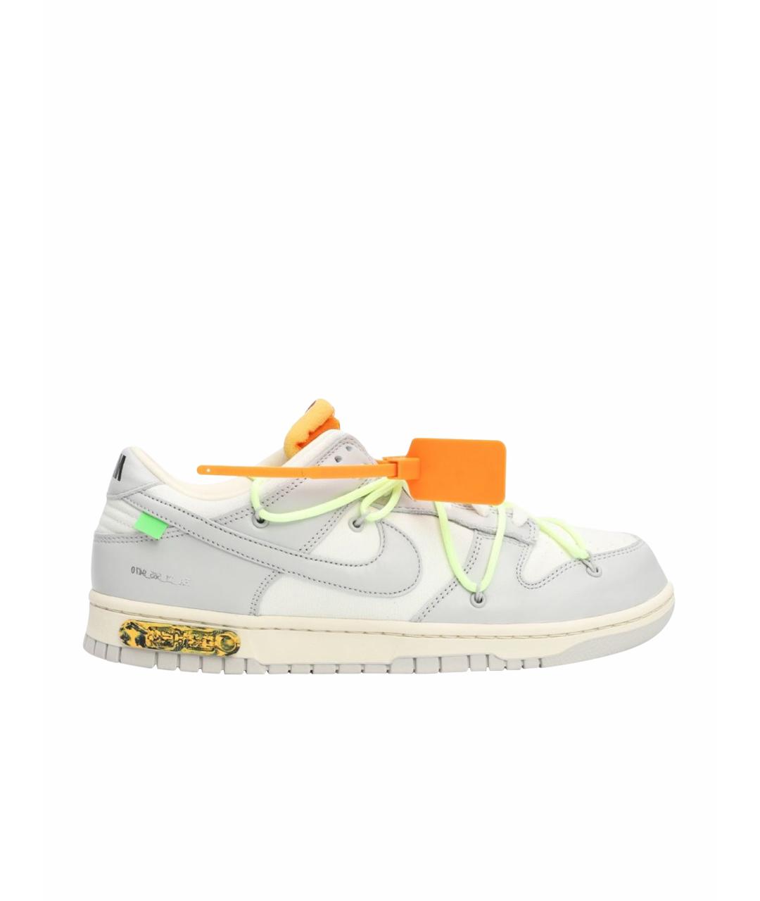 NIKE X OFF-WHITE Серые кожаные кеды, фото 1