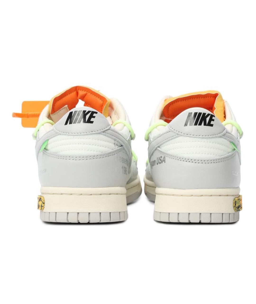 NIKE X OFF-WHITE Серые кожаные кеды, фото 4