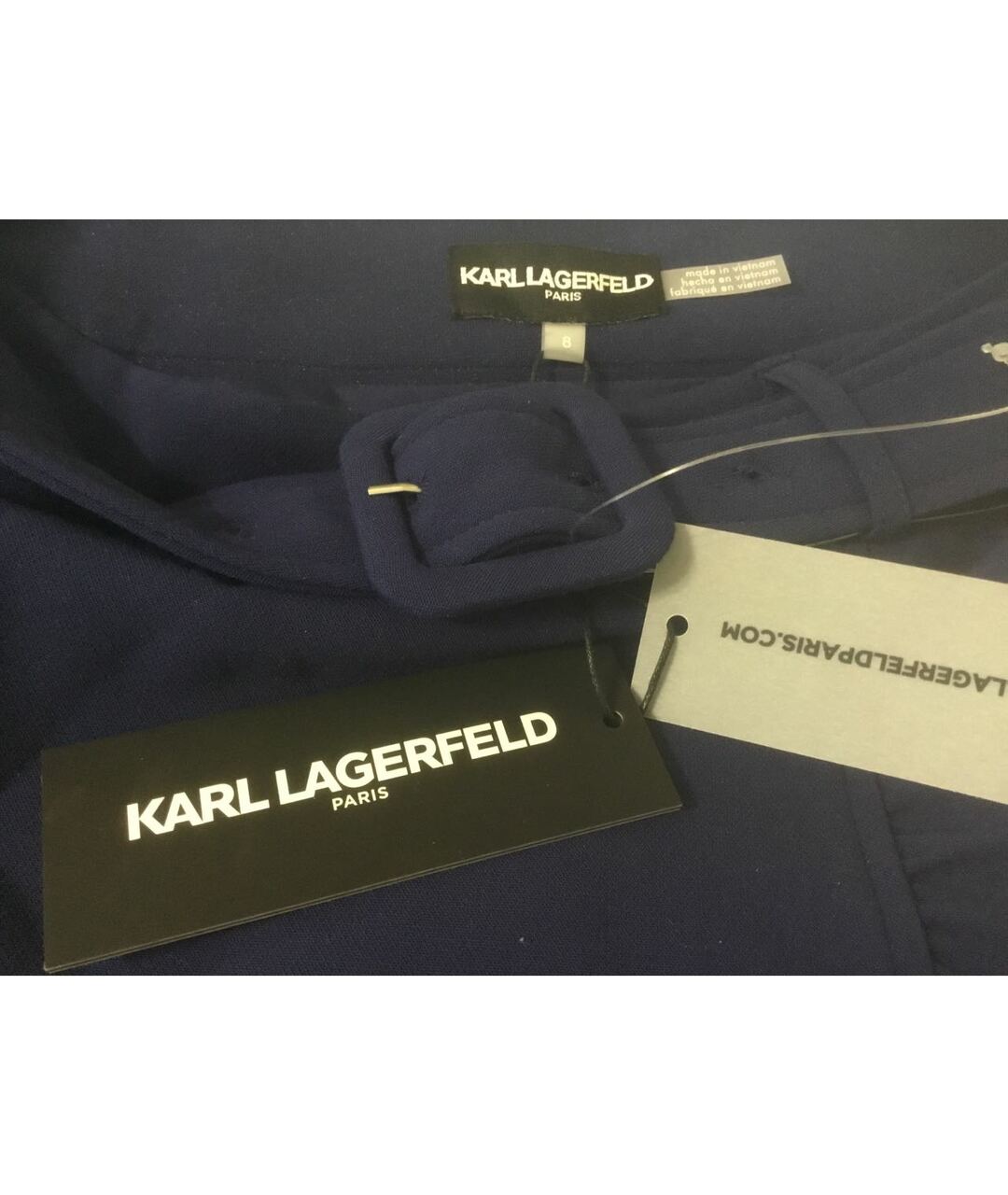 KARL LAGERFELD Темно-синяя юбка миди, фото 3