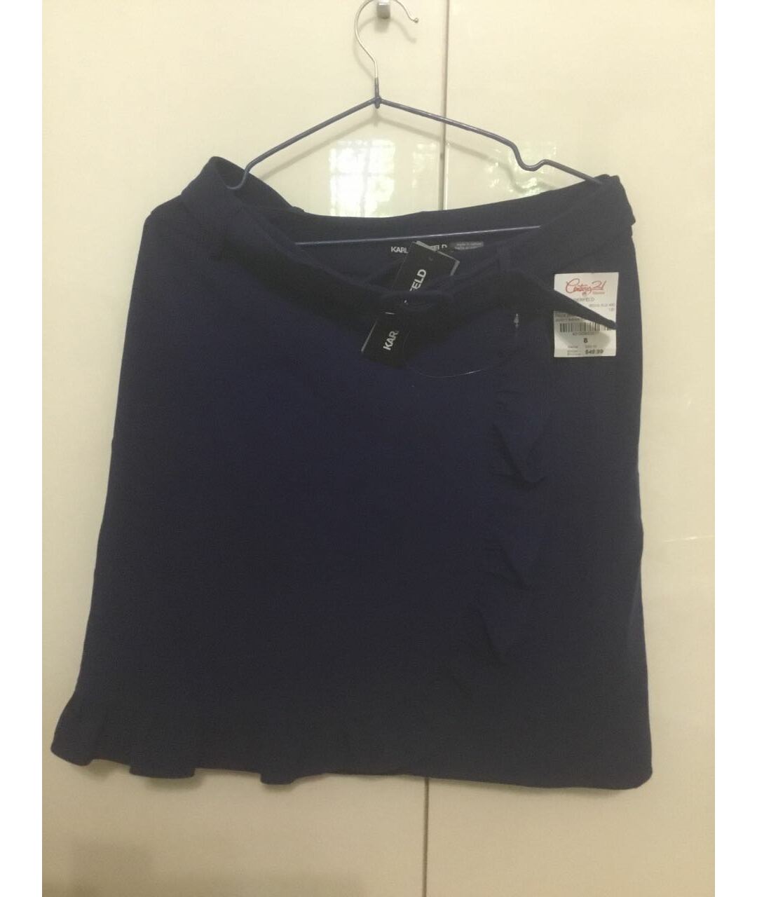 KARL LAGERFELD Темно-синяя юбка миди, фото 6