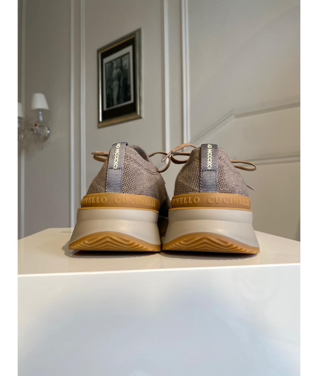 BRUNELLO CUCINELLI Бежевые низкие кроссовки / кеды, фото 3