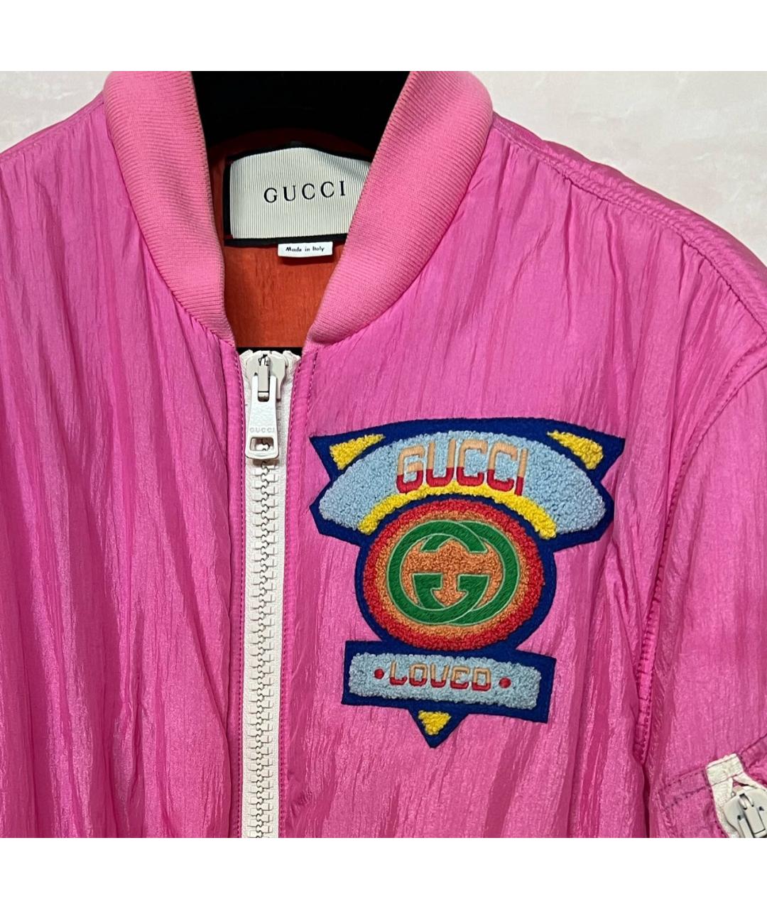 GUCCI Розовая хлопко-эластановая куртка, фото 5