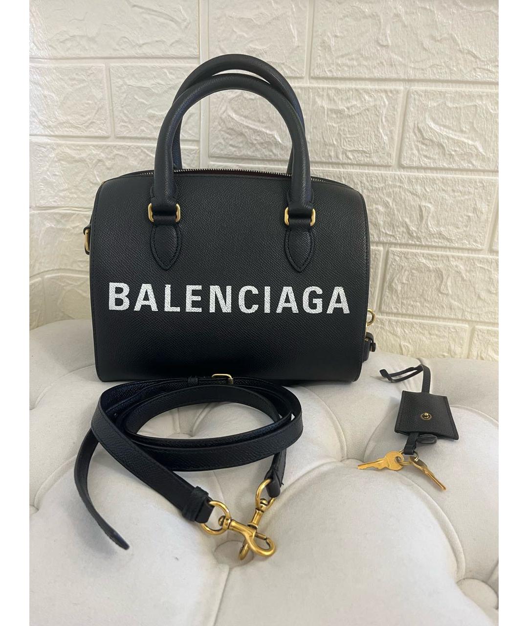 BALENCIAGA Черная кожаная сумка через плечо, фото 2