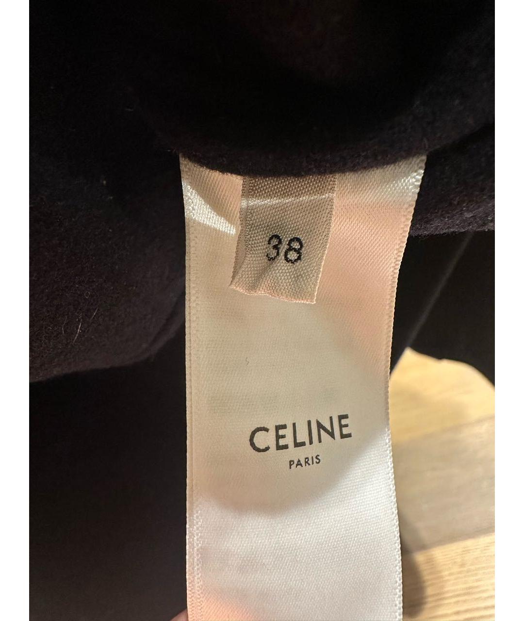 CELINE Темно-синее шерстяное пальто, фото 6