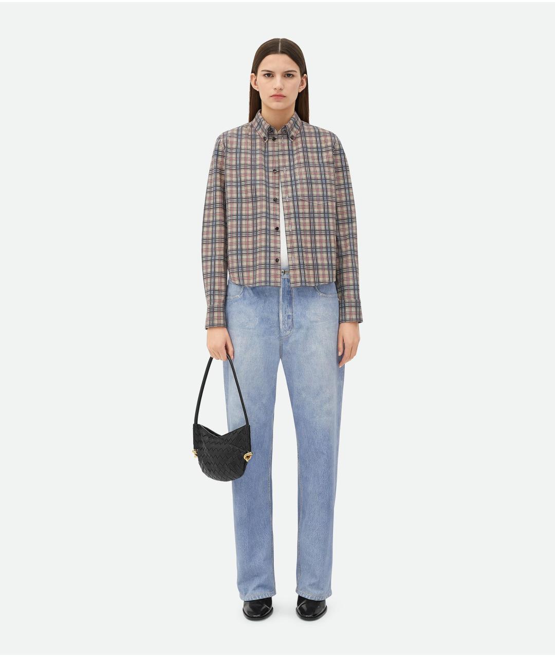 BOTTEGA VENETA Черная кожаная сумка через плечо, фото 8