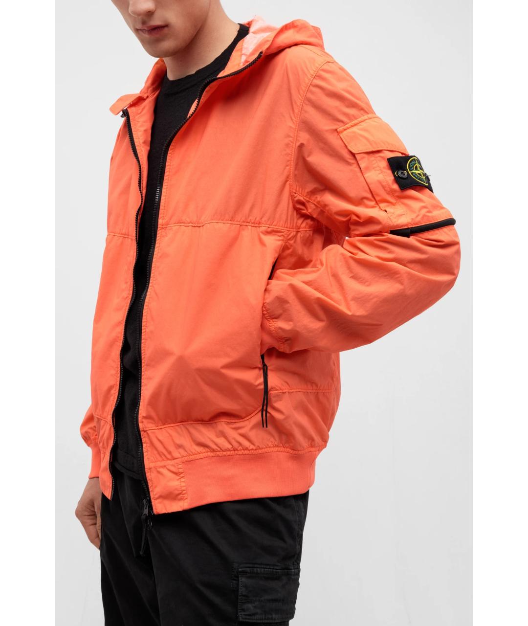 STONE ISLAND Оранжевая полиамидовая куртка, фото 3