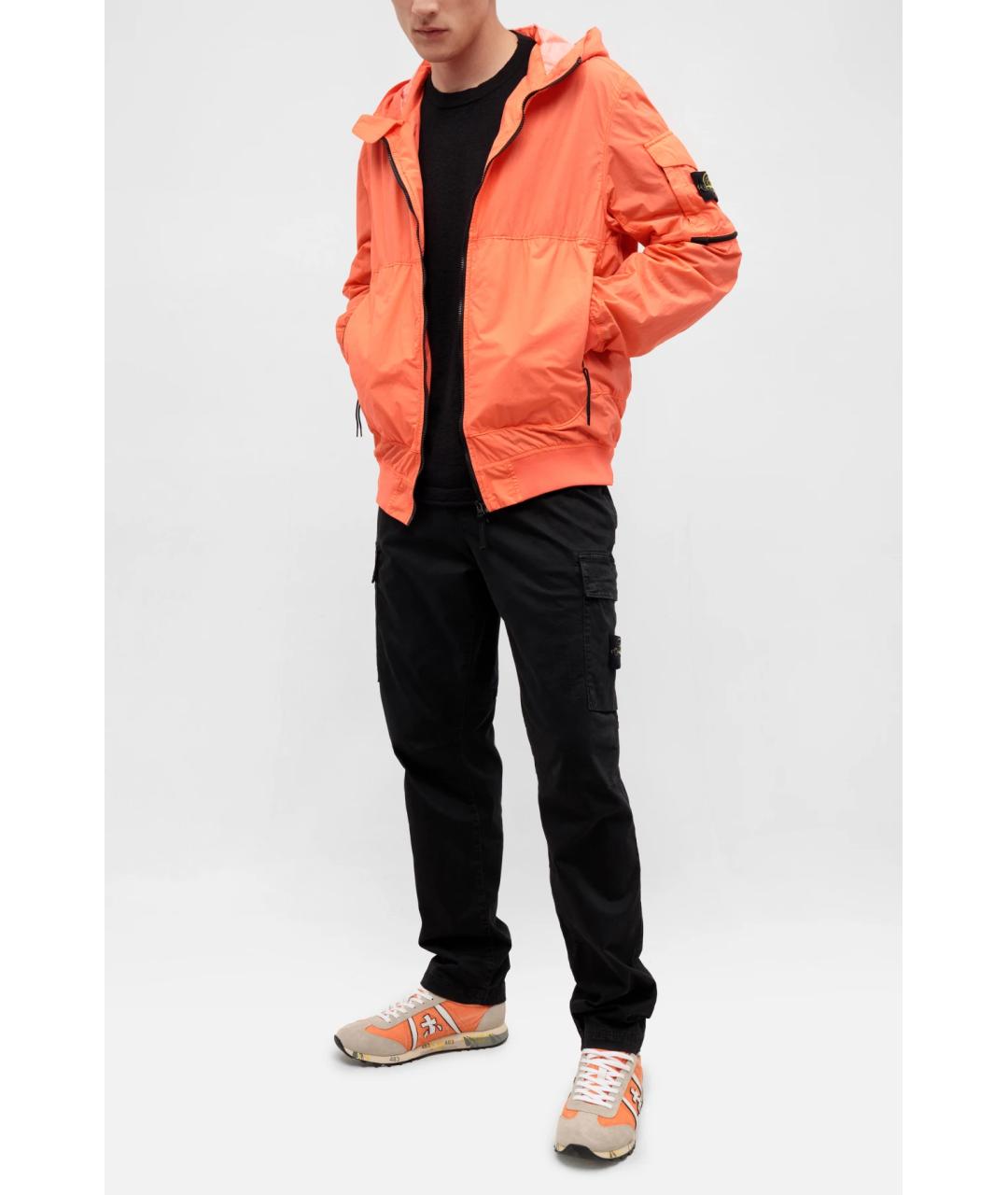 STONE ISLAND Оранжевая полиамидовая куртка, фото 6