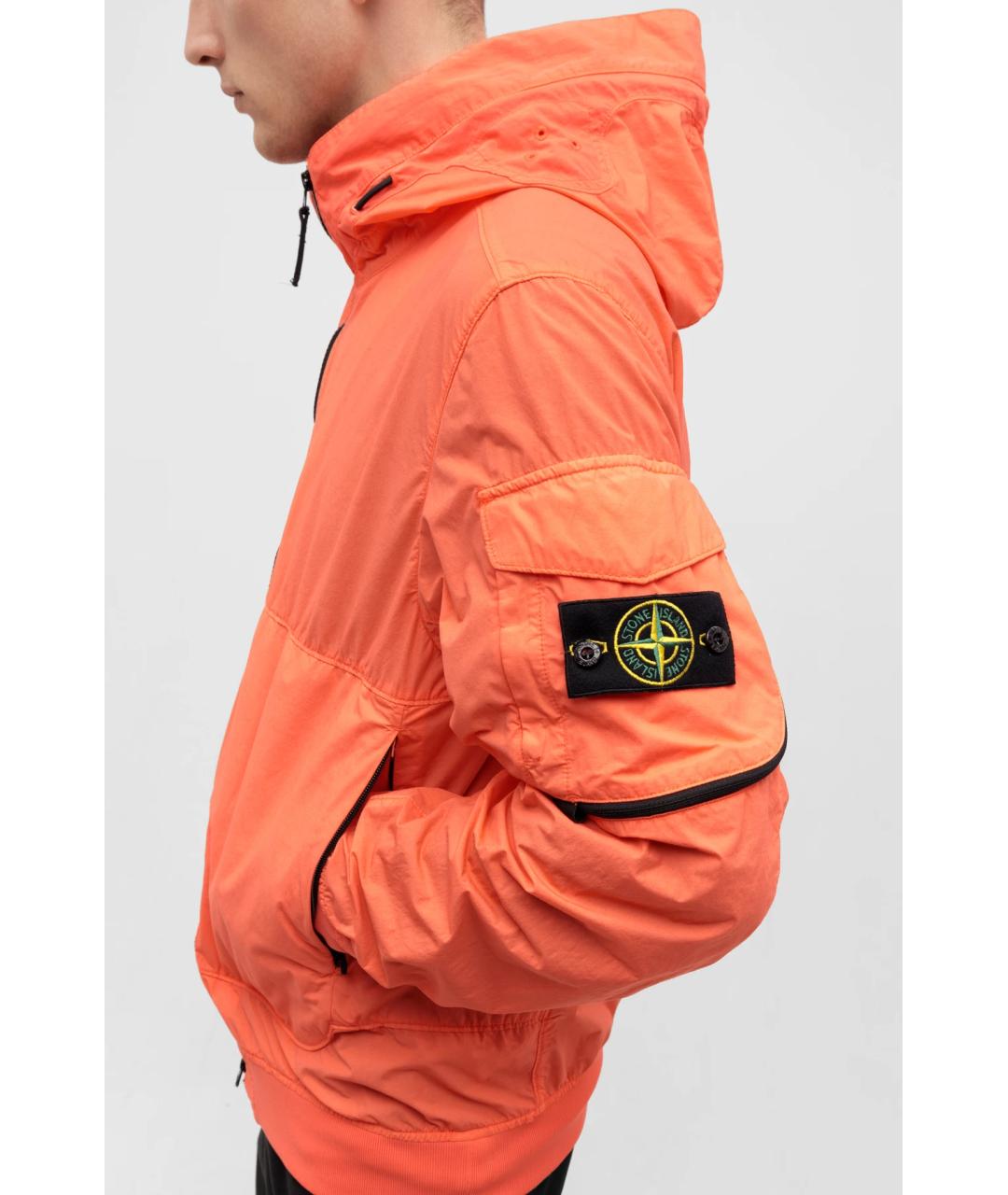 STONE ISLAND Оранжевая полиамидовая куртка, фото 5