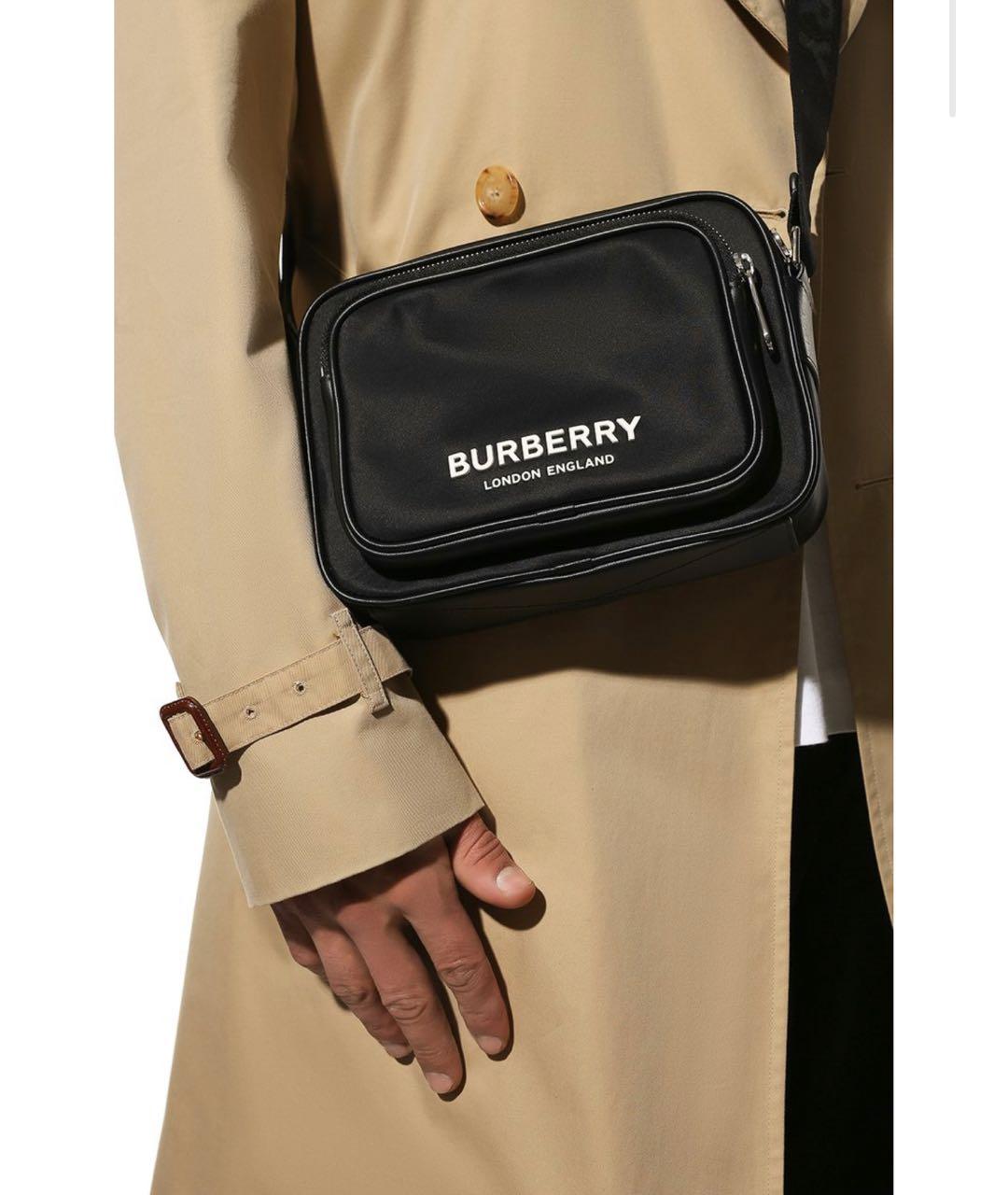 BURBERRY Черная синтетическая сумка на плечо, фото 5