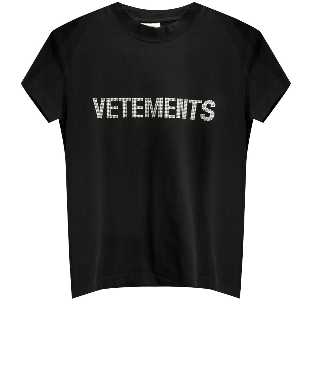 VETEMENTS Черная хлопко-эластановая футболка, фото 1