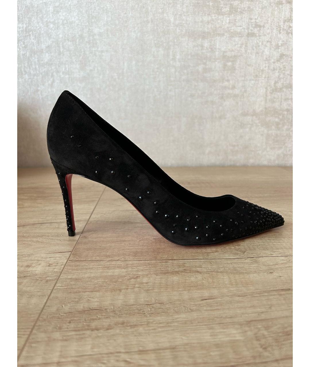 CHRISTIAN LOUBOUTIN Черные замшевые туфли, фото 7