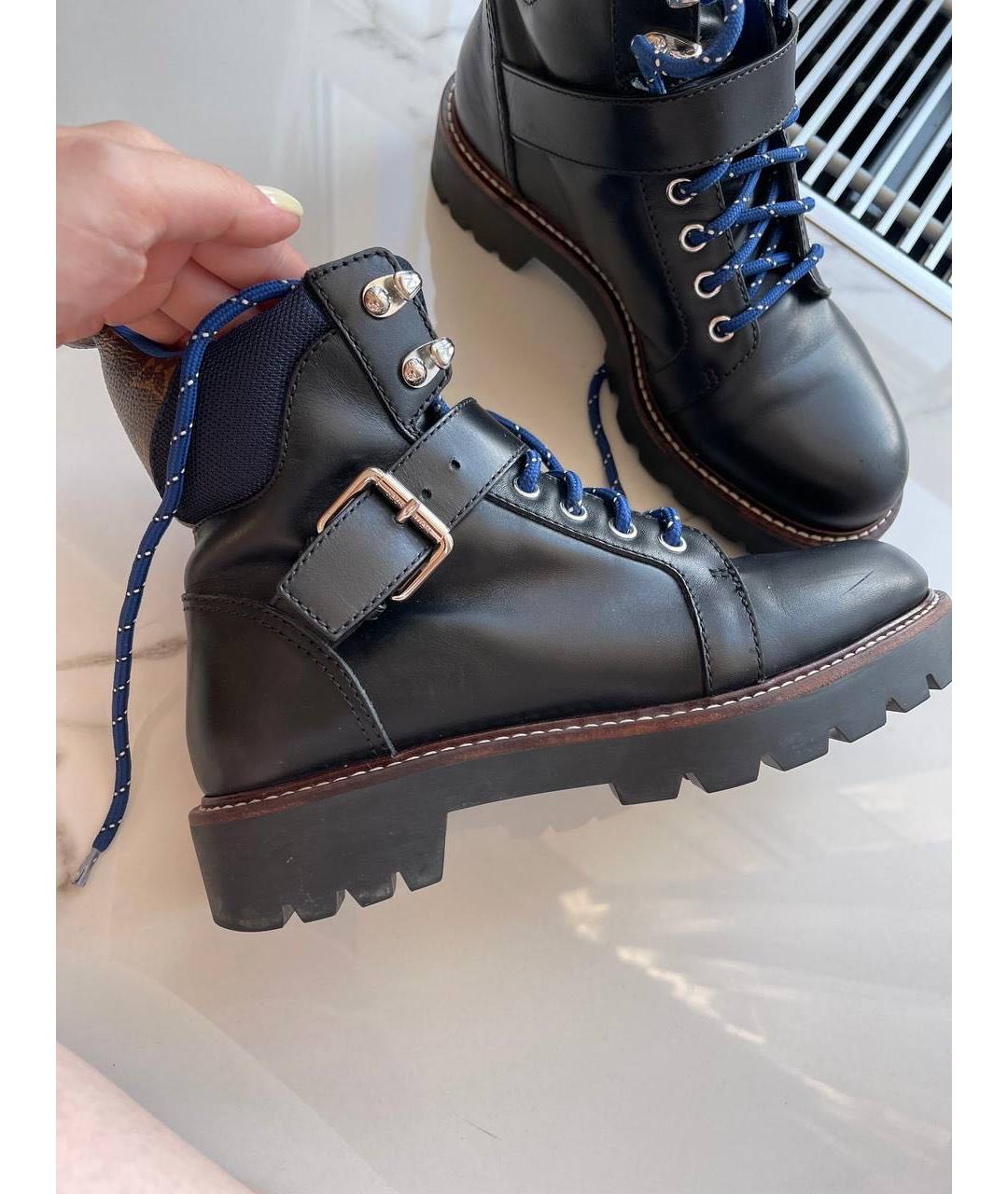 LOUIS VUITTON Черные кожаные ботинки, фото 6