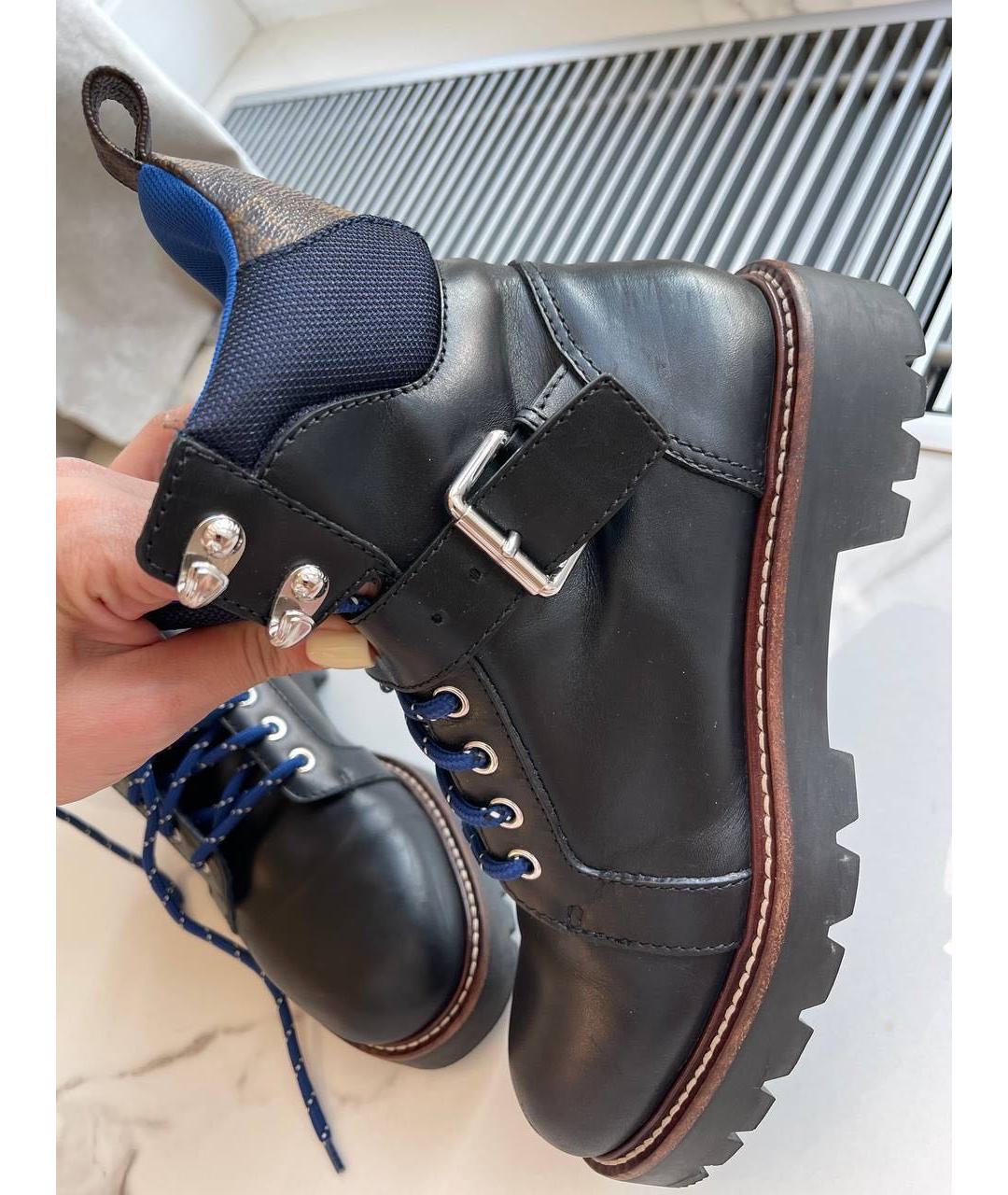 LOUIS VUITTON Черные кожаные ботинки, фото 8