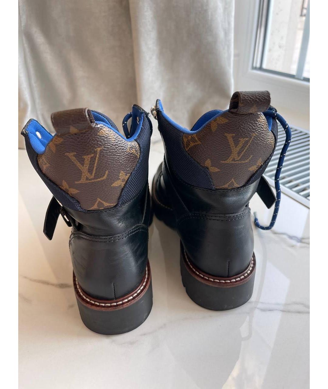 LOUIS VUITTON Черные кожаные ботинки, фото 4