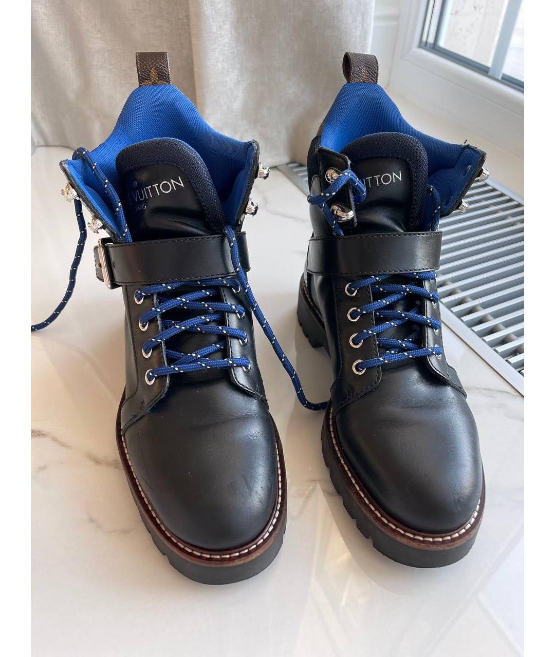 LOUIS VUITTON Черные кожаные ботинки, фото 2
