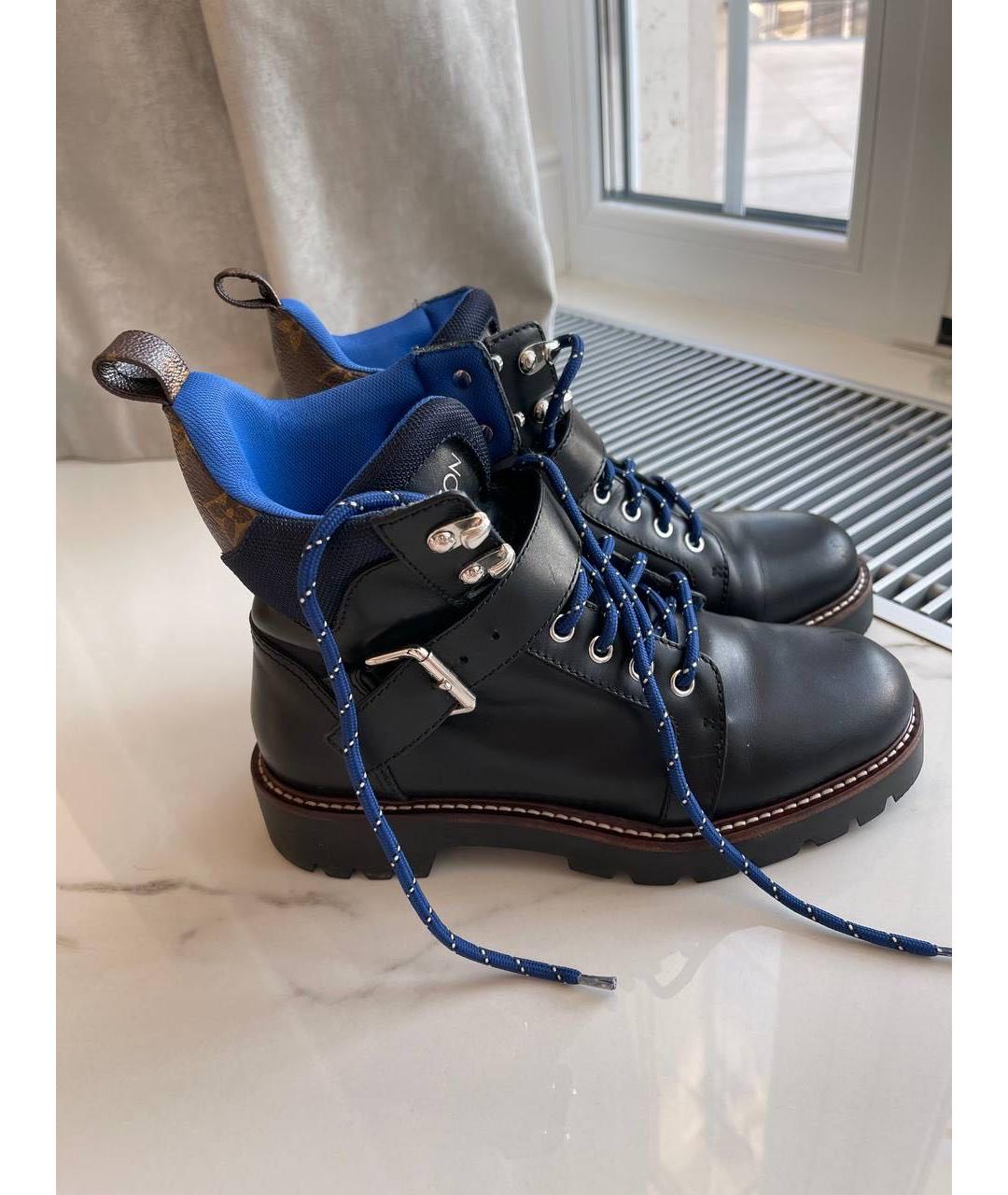 LOUIS VUITTON Черные кожаные ботинки, фото 9