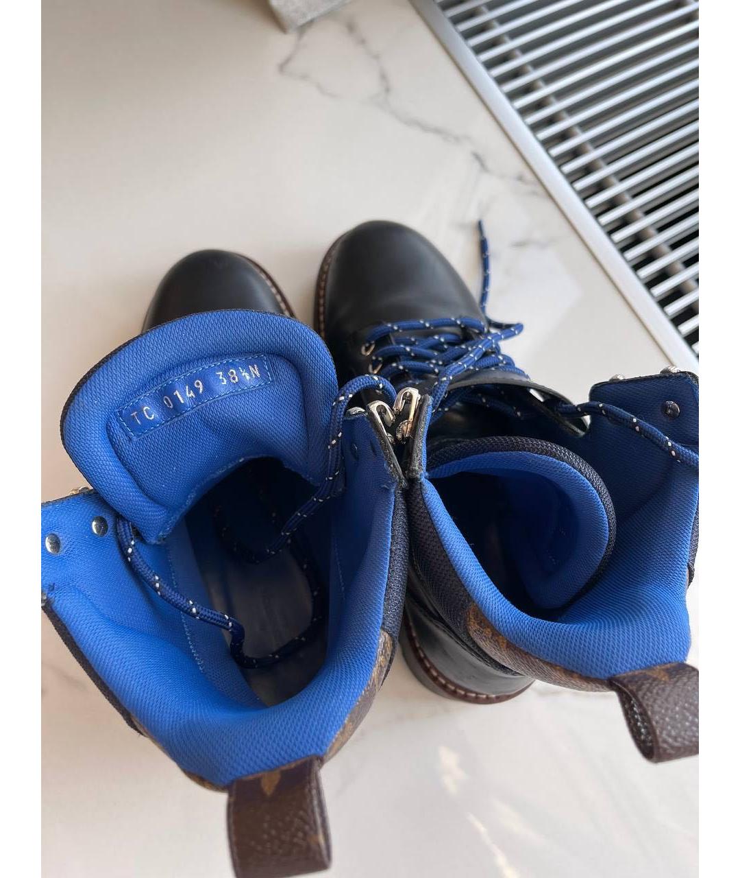 LOUIS VUITTON Черные кожаные ботинки, фото 3