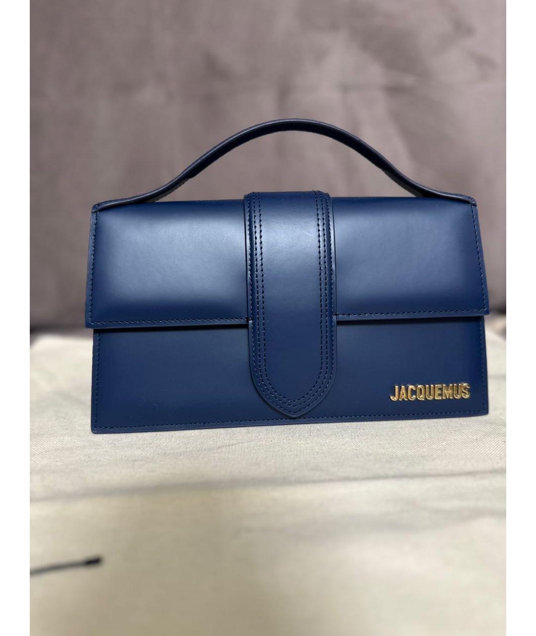 JACQUEMUS Темно-синяя кожаная сумка через плечо, фото 9