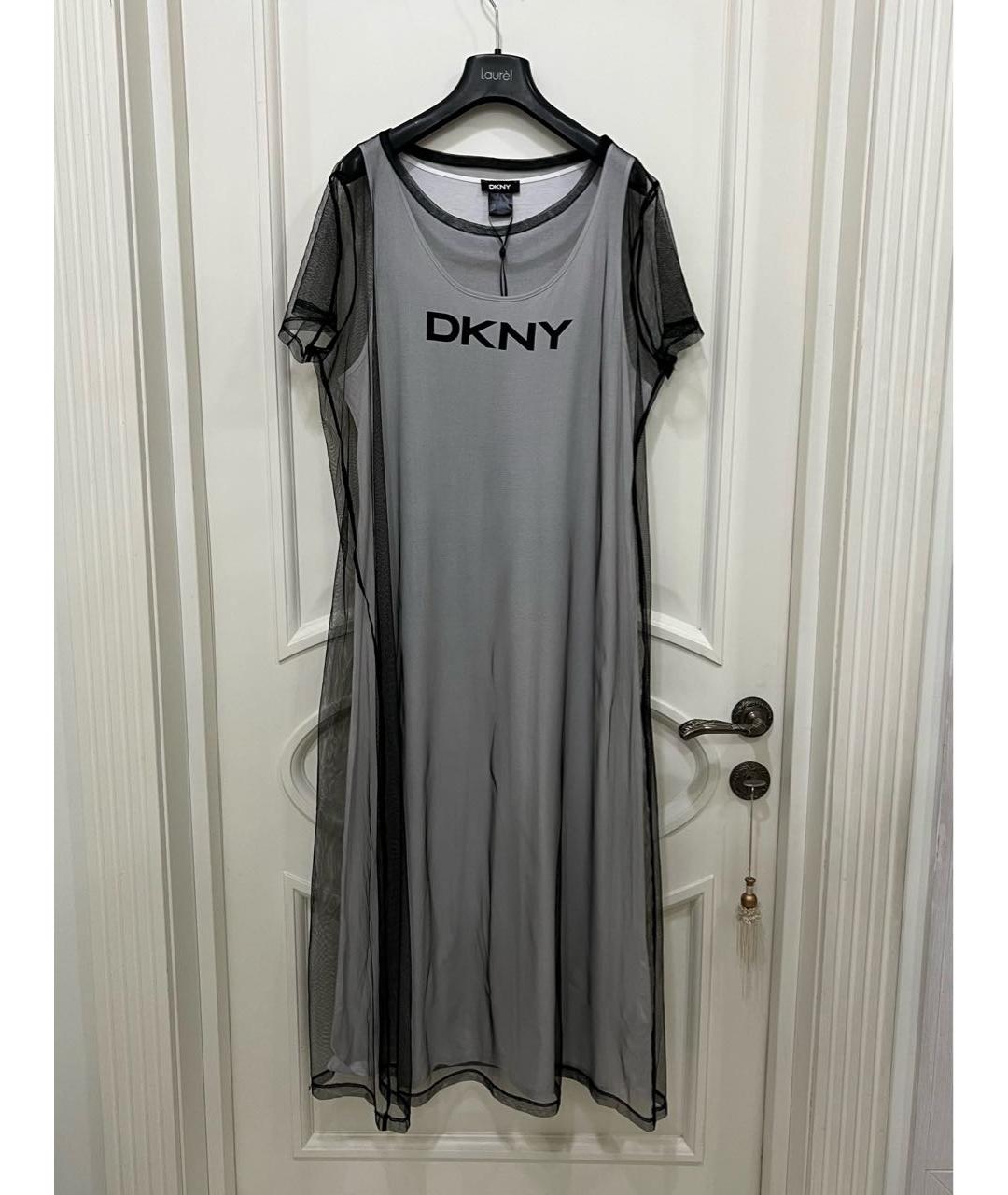 DKNY Мульти хлопко-эластановое повседневное платье, фото 5