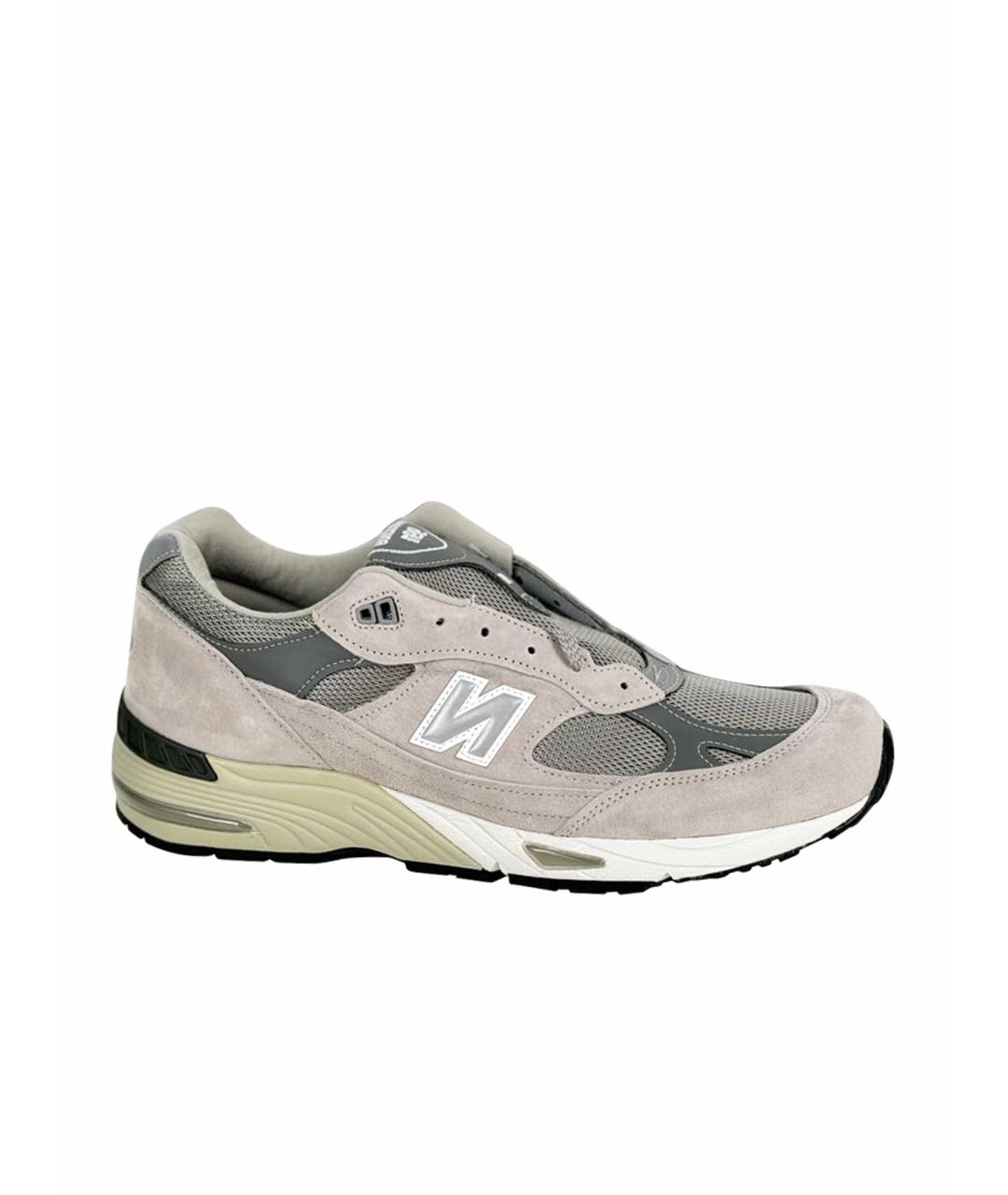 NEW BALANCE Серые нубуковые низкие кроссовки / кеды, фото 1