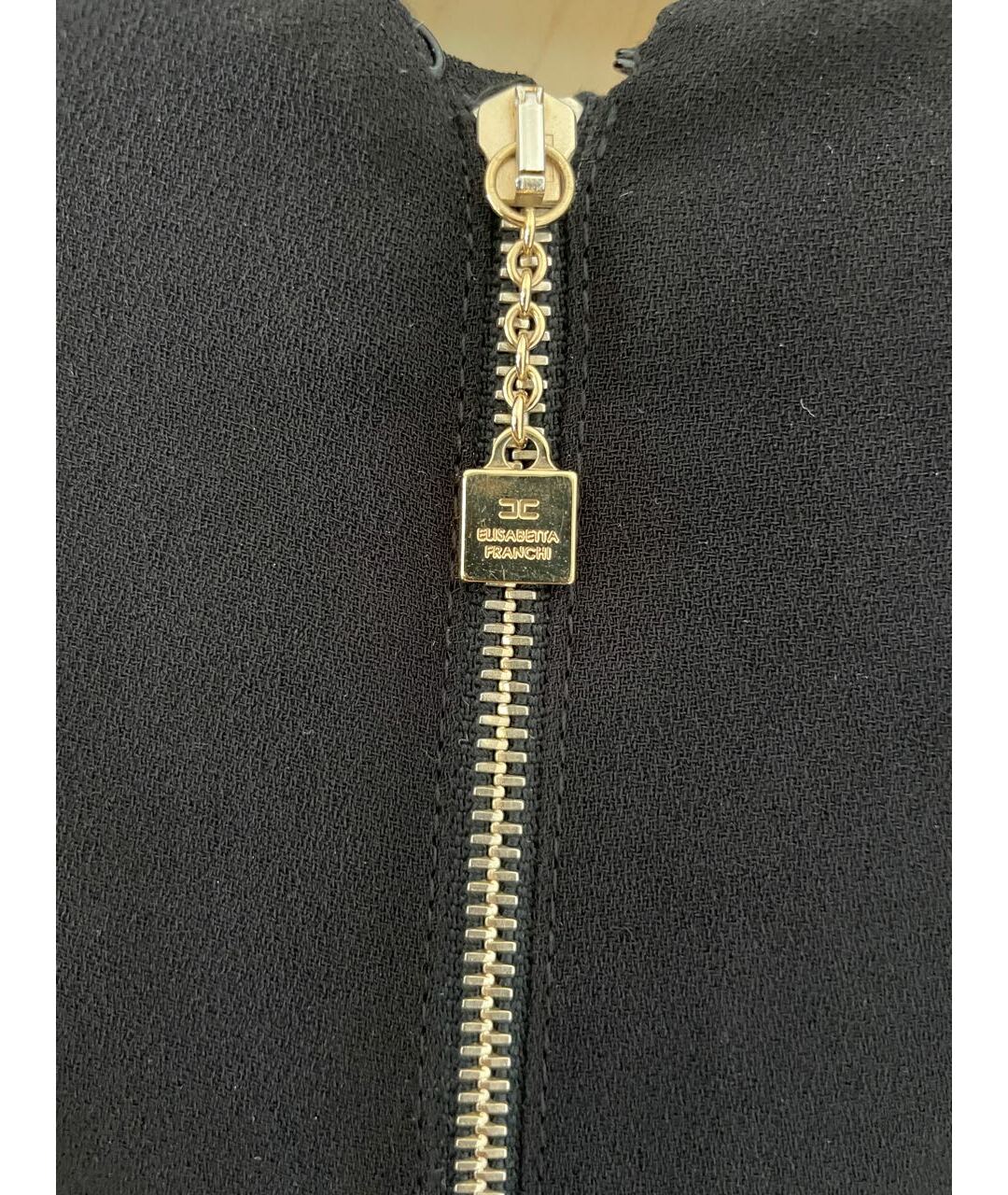 ELISABETTA FRANCHI Черное полиэстеровое повседневное платье, фото 3