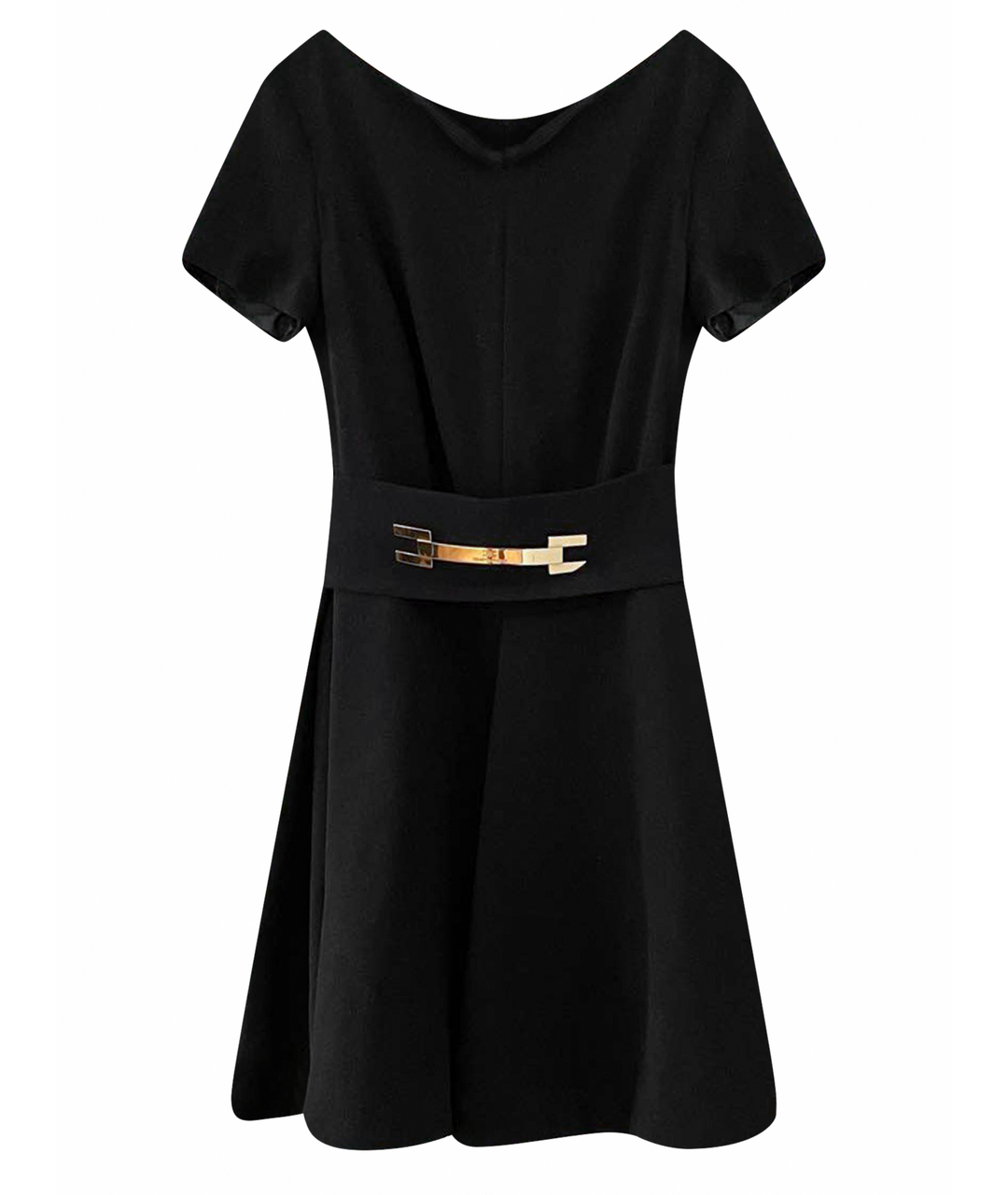 ELISABETTA FRANCHI Черное полиэстеровое повседневное платье, фото 1