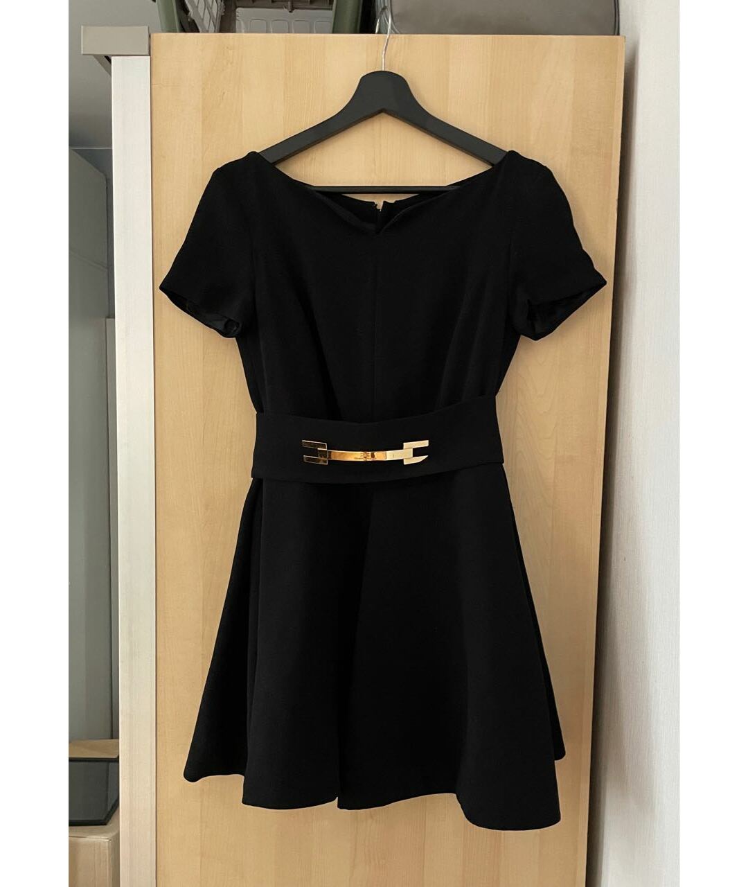 ELISABETTA FRANCHI Черное полиэстеровое повседневное платье, фото 5