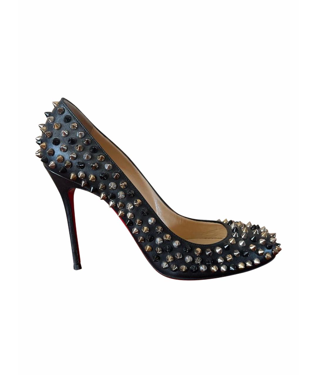 CHRISTIAN LOUBOUTIN Черные кожаные туфли, фото 1