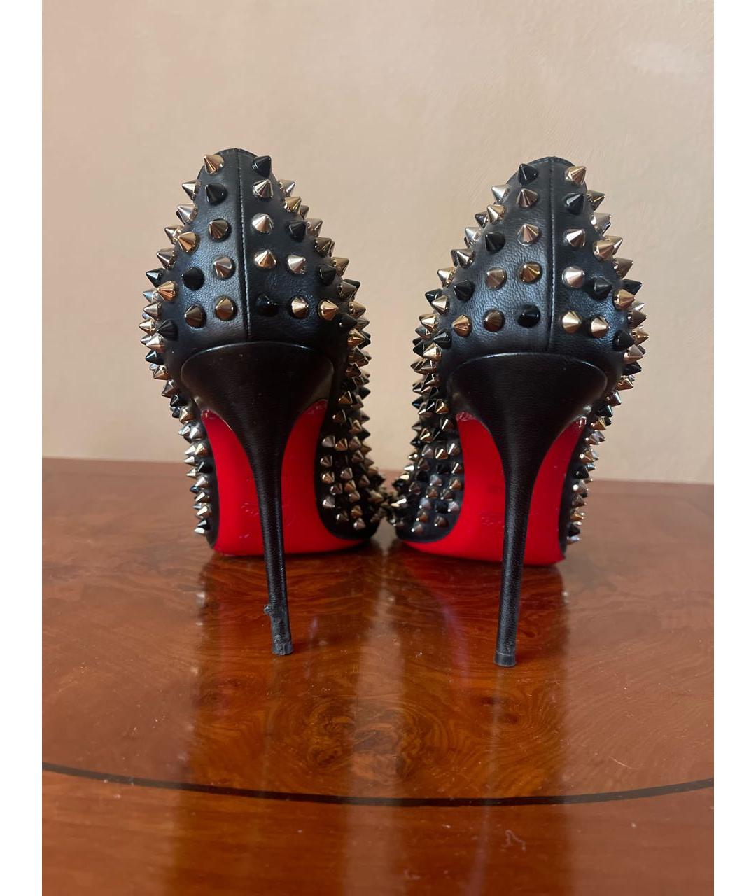 CHRISTIAN LOUBOUTIN Черные кожаные туфли, фото 4