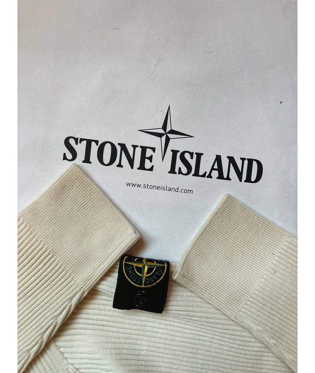 STONE ISLAND Бежевая шерстяная водолазка, фото 6