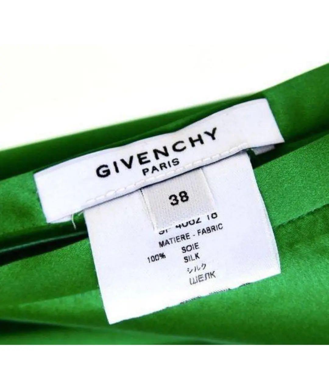 GIVENCHY Зеленая шелковая юбка макси, фото 3