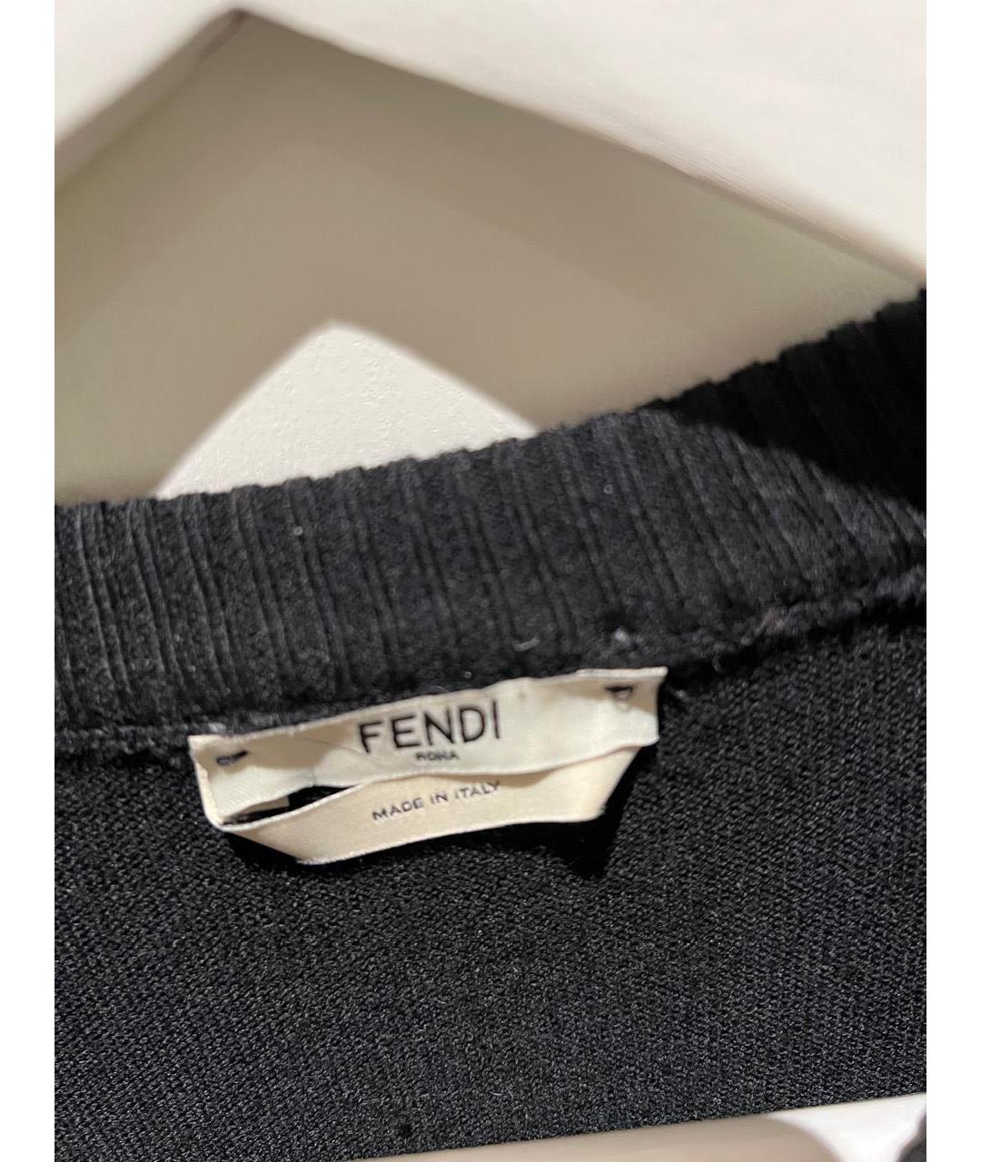 FENDI Черный шерстяной джемпер / свитер, фото 3