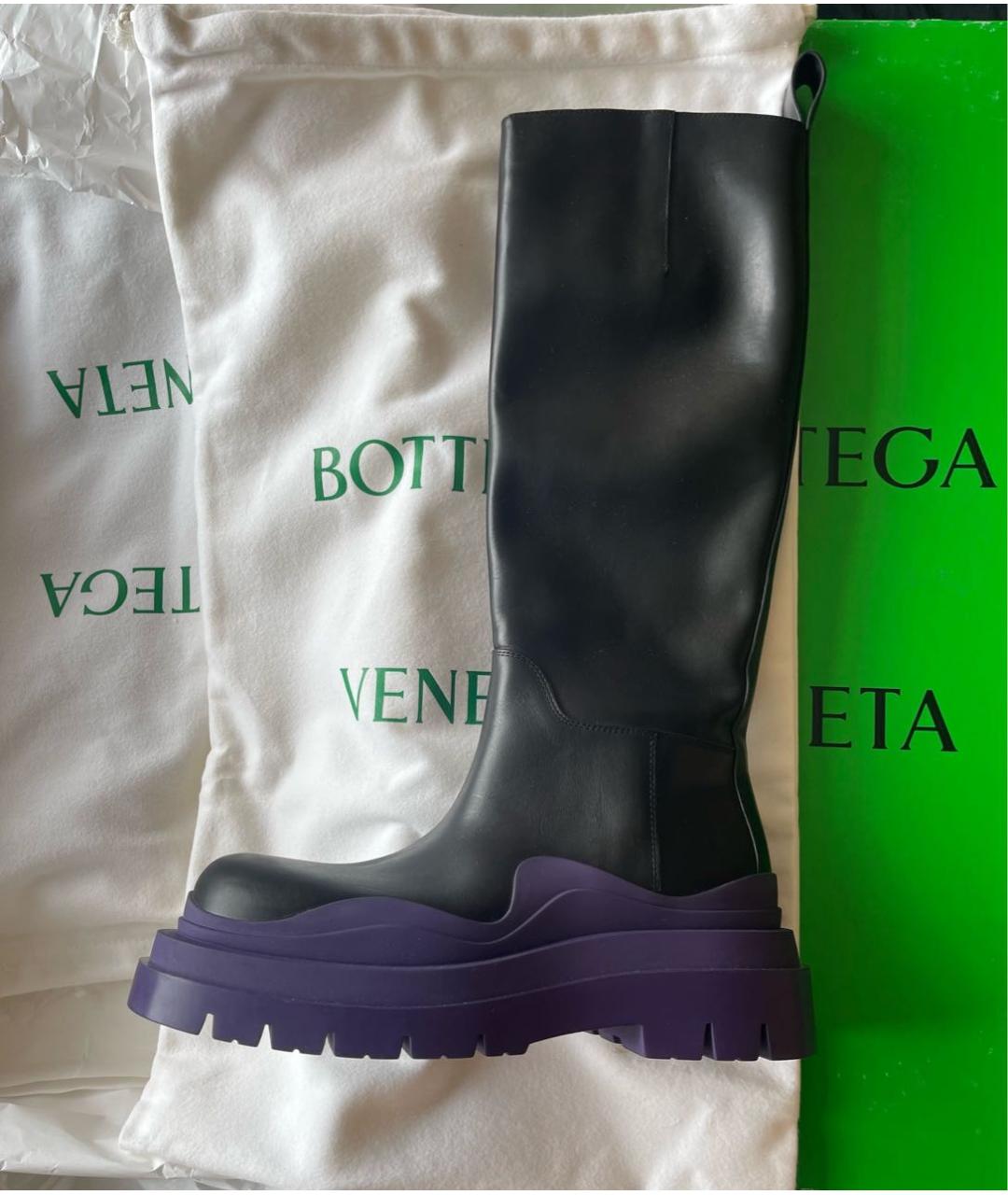 BOTTEGA VENETA Черные кожаные сапоги, фото 2