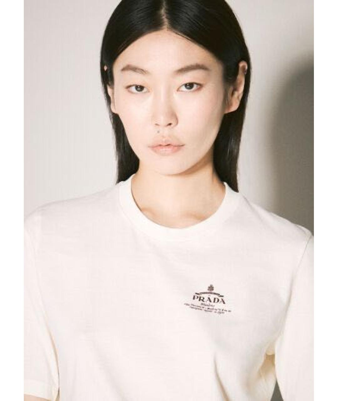 PRADA Бежевая хлопковая футболка, фото 5