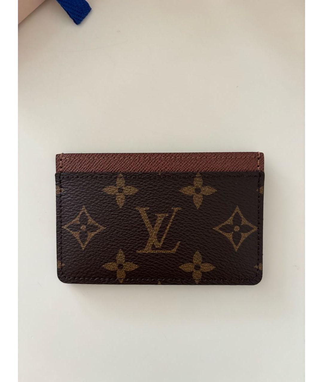 LOUIS VUITTON Коричневый кардхолдер, фото 3