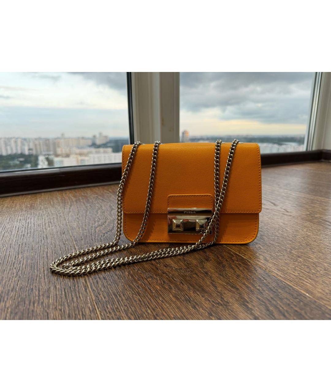 FURLA Оранжевая кожаная сумка тоут, фото 2