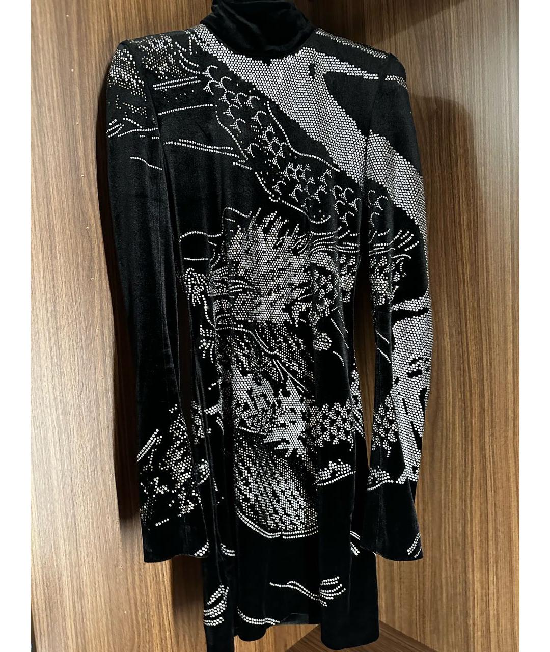 BALMAIN Черное велюровое коктейльное платье, фото 3