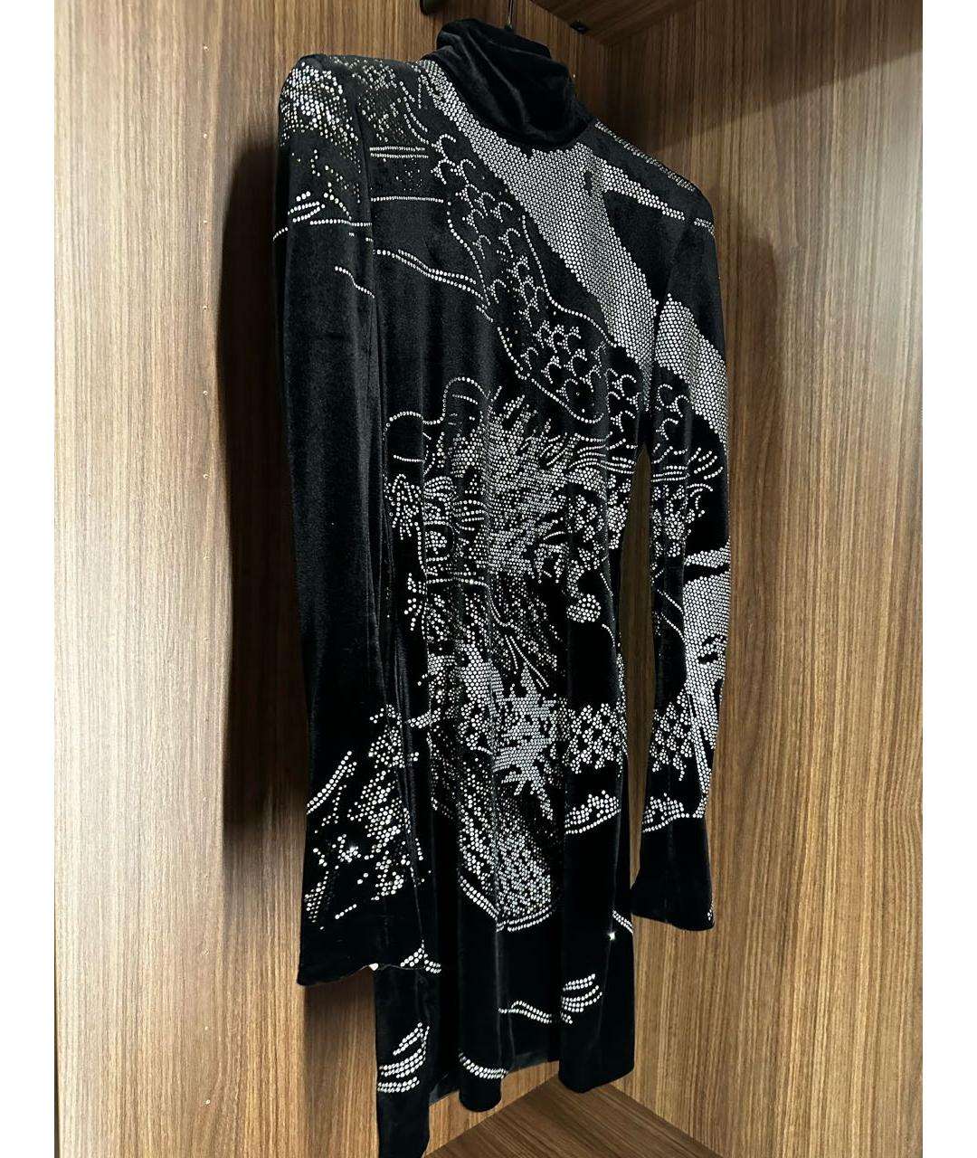 BALMAIN Черное велюровое коктейльное платье, фото 4