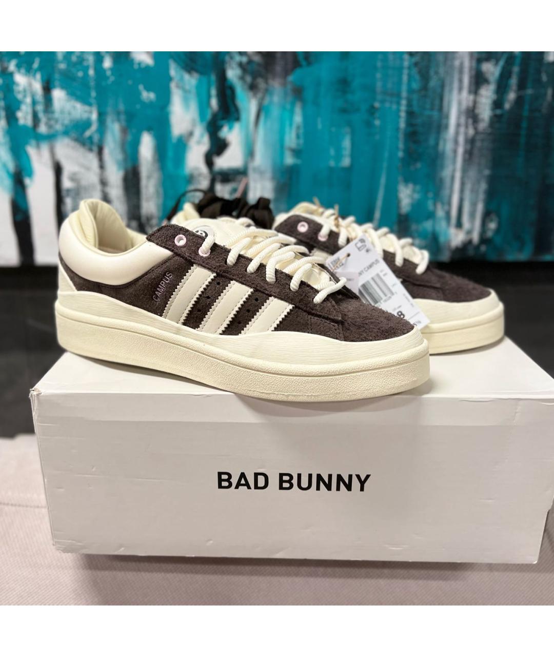 ADIDAS Коричневые замшевые кроссовки, фото 2