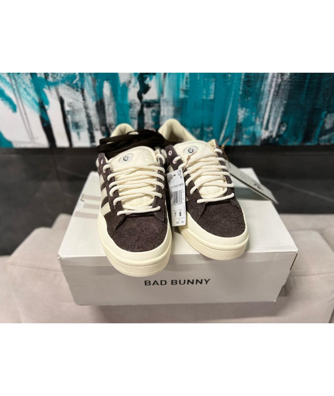 ADIDAS Коричневые замшевые кроссовки, фото 5