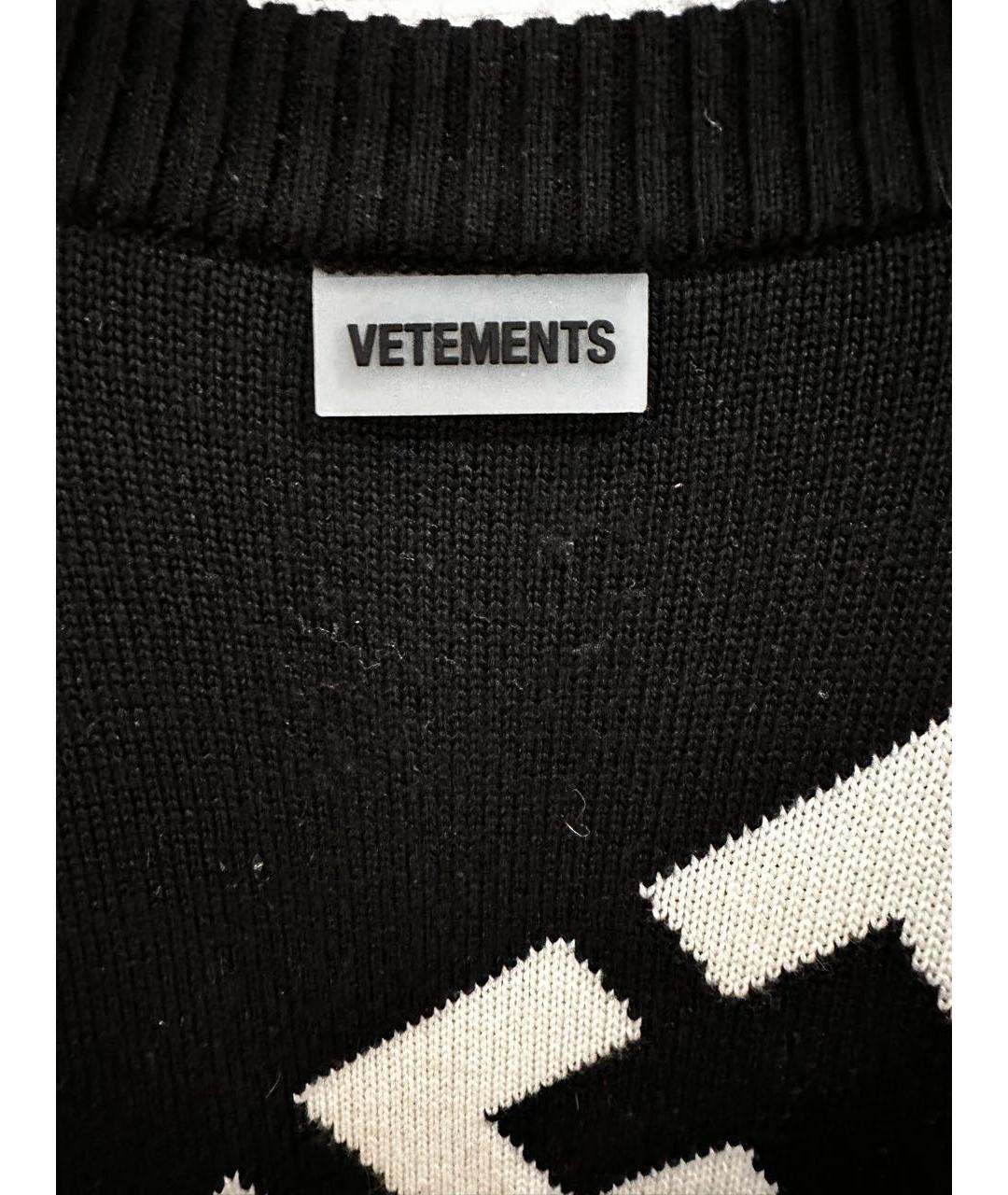 VETEMENTS Черный хлопковый джемпер / свитер, фото 3