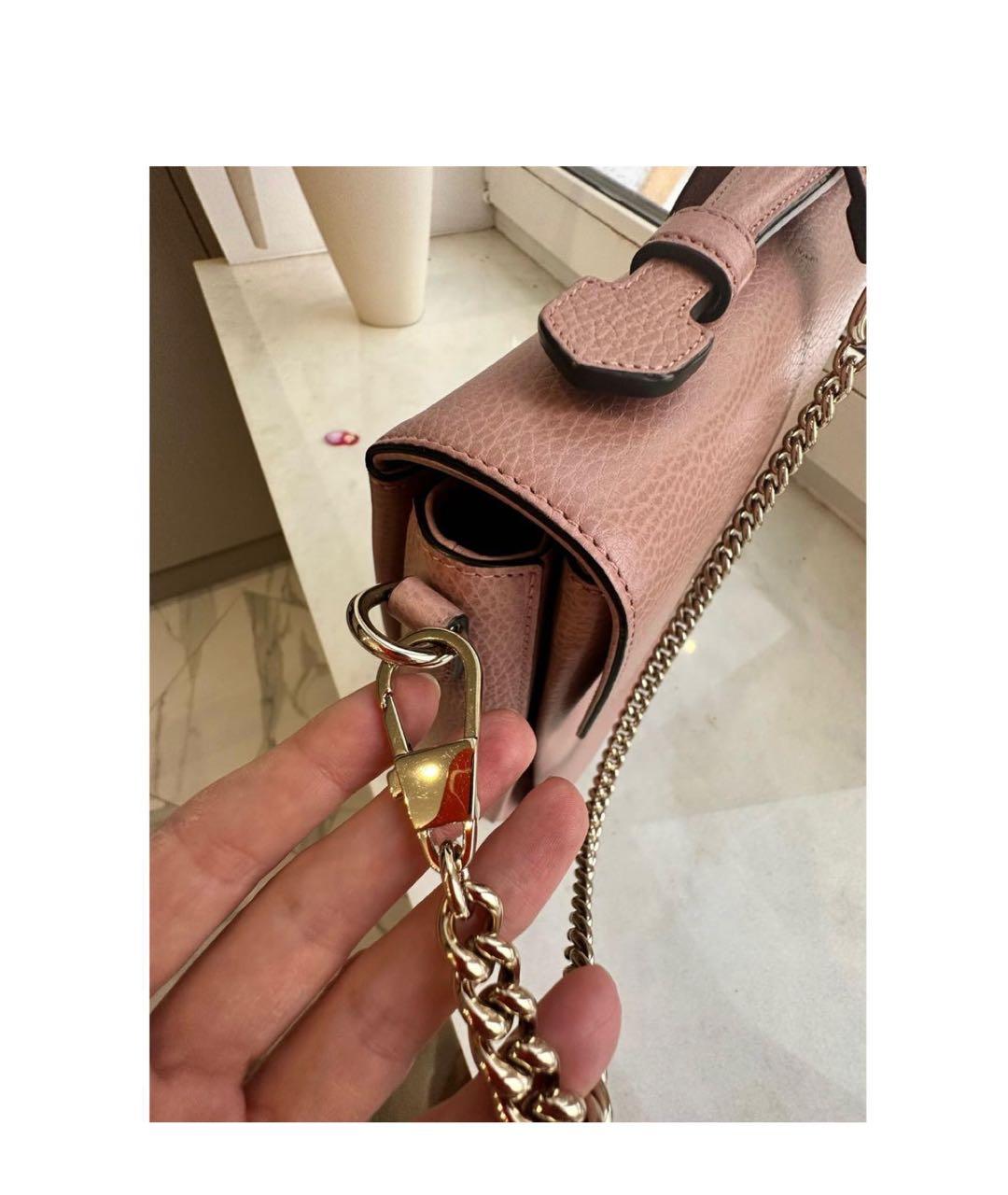 GUCCI Розовая кожаная сумка через плечо, фото 4
