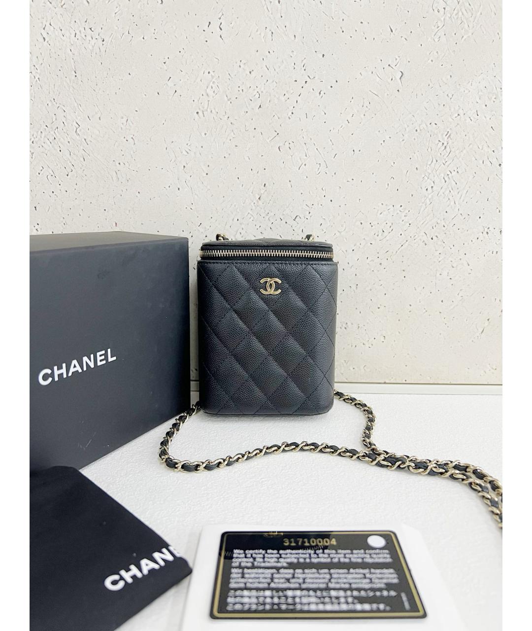 CHANEL Черная кожаная сумка через плечо, фото 6