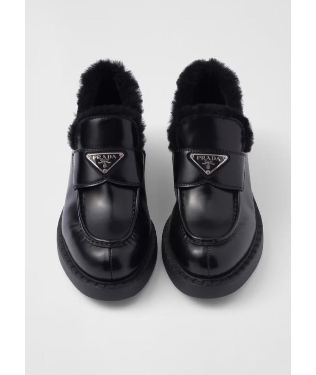 PRADA Черные кожаные лоферы, фото 3