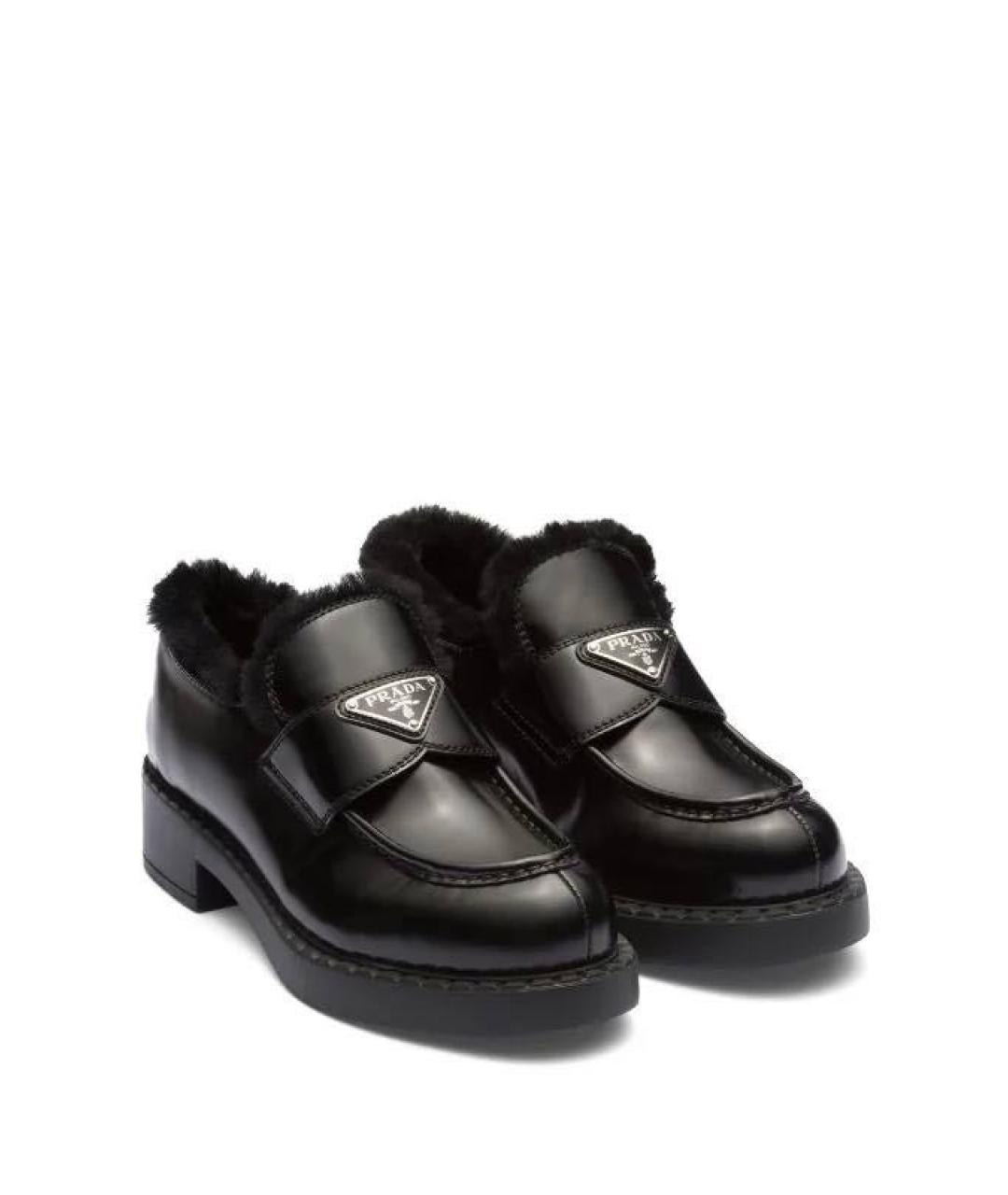 PRADA Черные кожаные лоферы, фото 1