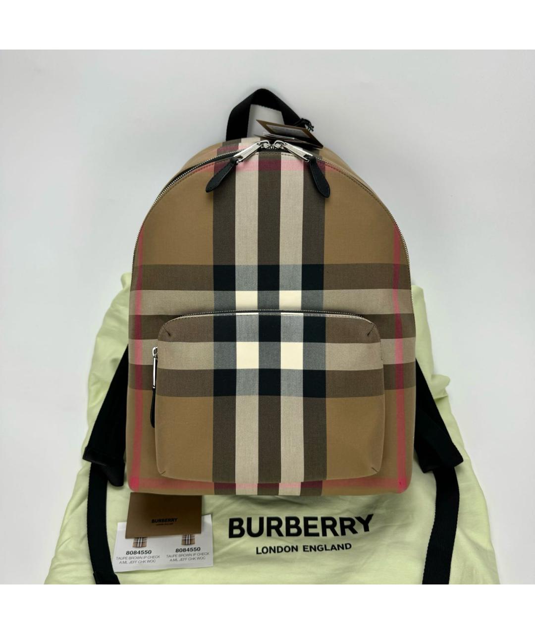 BURBERRY Бежевый тканевый рюкзак, фото 9