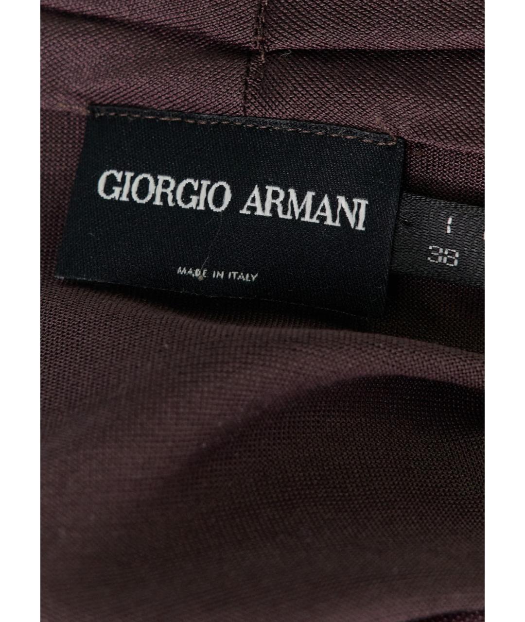 GIORGIO ARMANI Коричневая шелковая блузы, фото 3