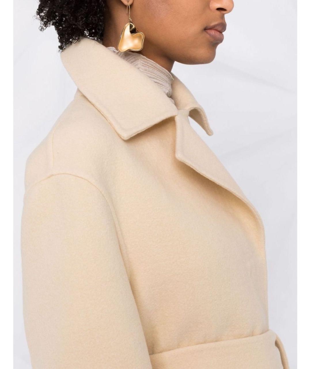 JIL SANDER Желтое шерстяное пальто, фото 2