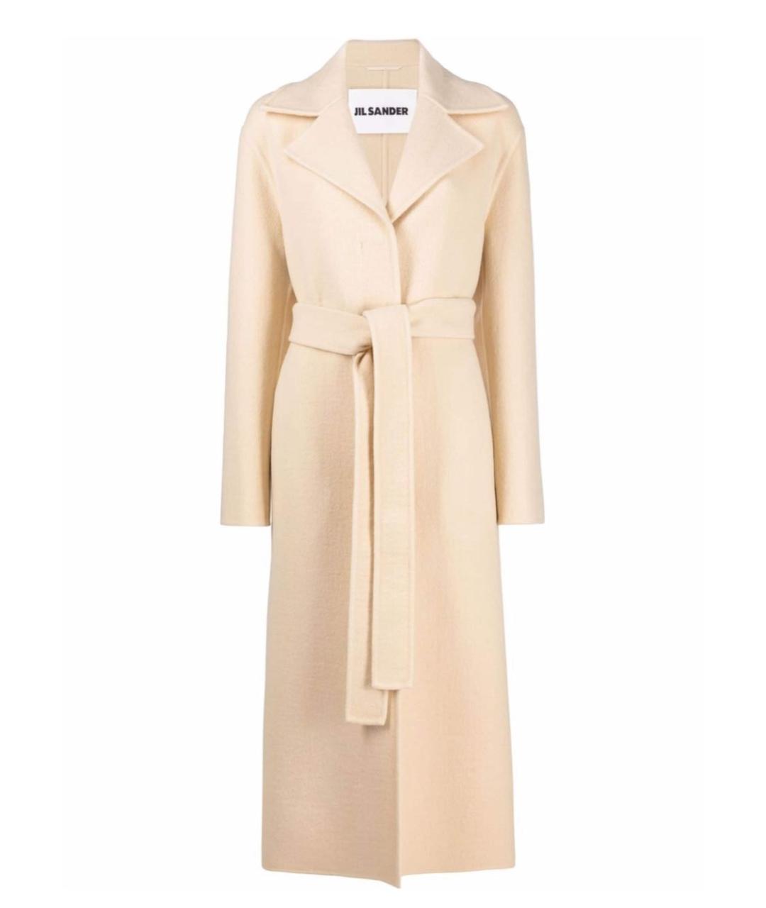 JIL SANDER Желтое шерстяное пальто, фото 1